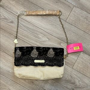 Betsey Johnson NWT Lady Lace Flap Shoulder Bag